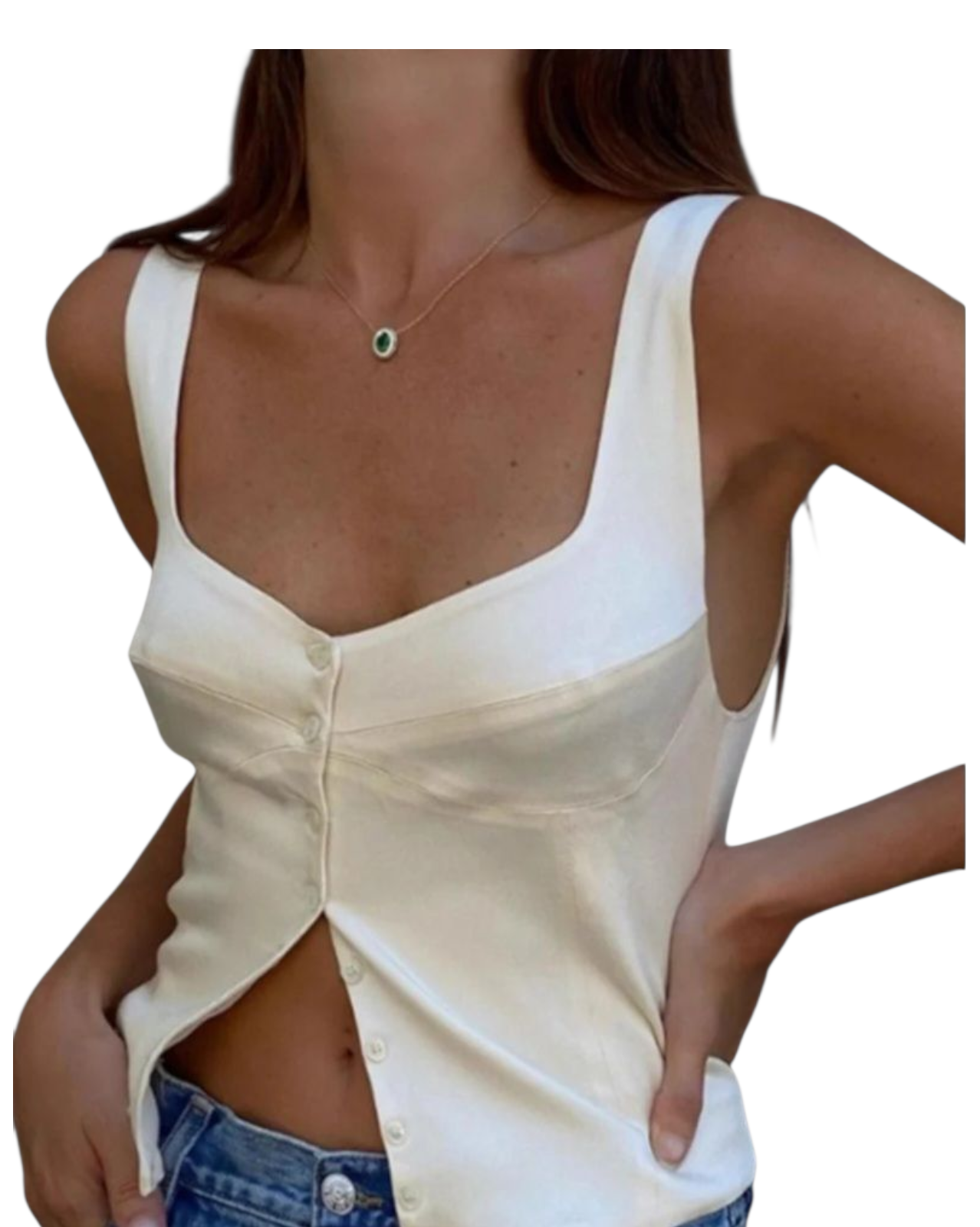 Blusa tirante con botónes al frente